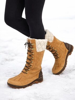 SOREL Whistler Tall Snow Boots Camel Brown Size 7.5 EUC